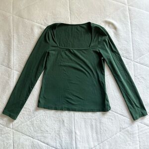 SHEIN Deep Green Long Sleeve Blouse
